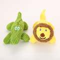 Corduroy plush loin and crocodile pet toy